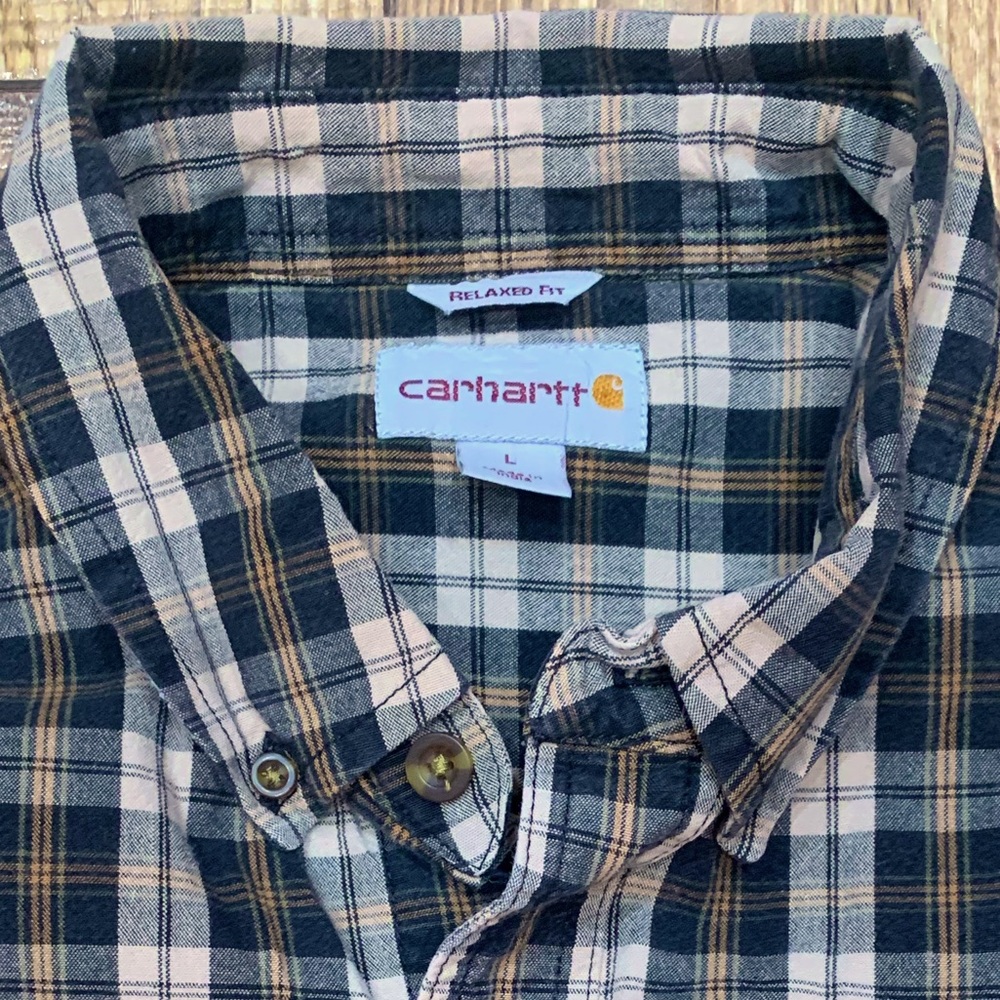 Carhartt L Long sleeve Tan/Brown Shirt!